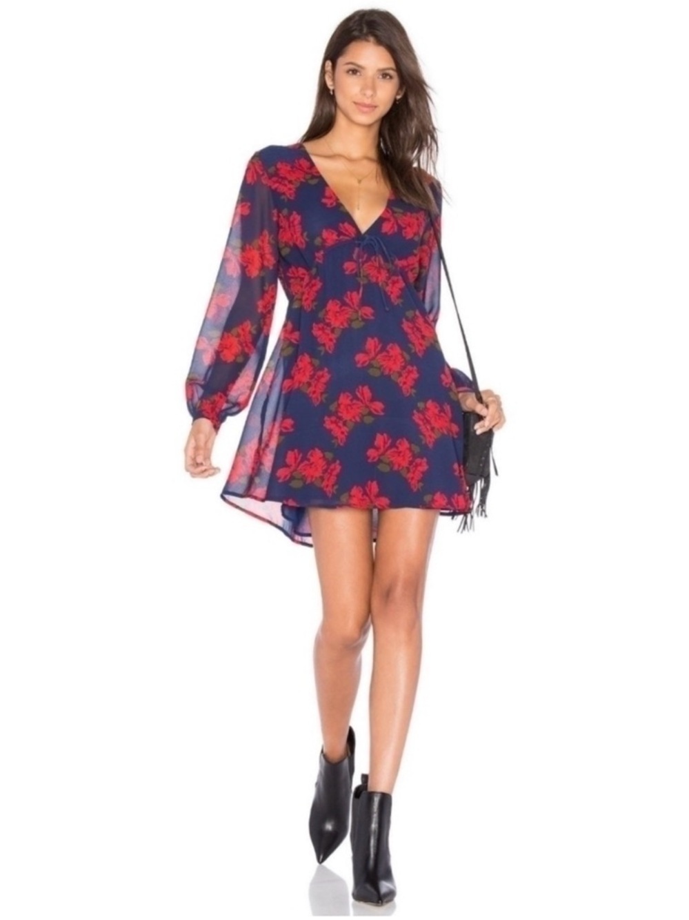 Privacy Please Willow Mini Dress in Navy Print